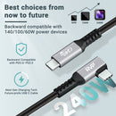 RVP+ 3' USB-C 3.2 Gen 2x2 Right-Angle Cable (Gray, 2-Pack)
