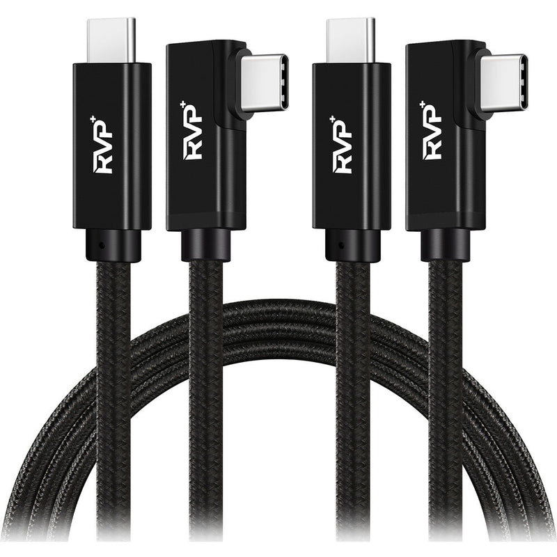 RVP+ 9' USB-C 3.2 Gen 2x2 Right-Angle Cable (Black, 2-Pack)