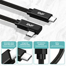 RVP+ 3' USB-C 3.2 Gen 2x2 Right-Angle Cable (Black, 2-Pack)