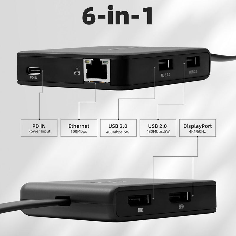 RVP+ RVP-601 6-in-1 USB-C Travel Dock