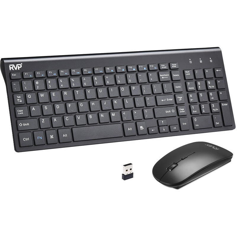 RVP+ Wireless Ultra Slim Keyboard and Mouse Combo (Black)