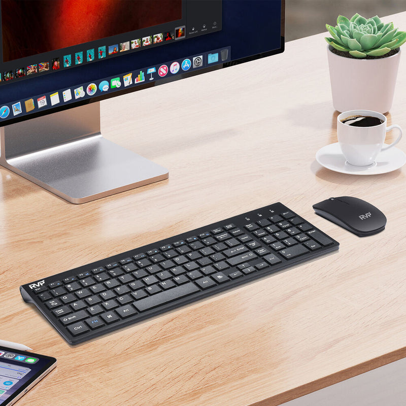 RVP+ Wireless Ultra Slim Keyboard and Mouse Combo (Black)