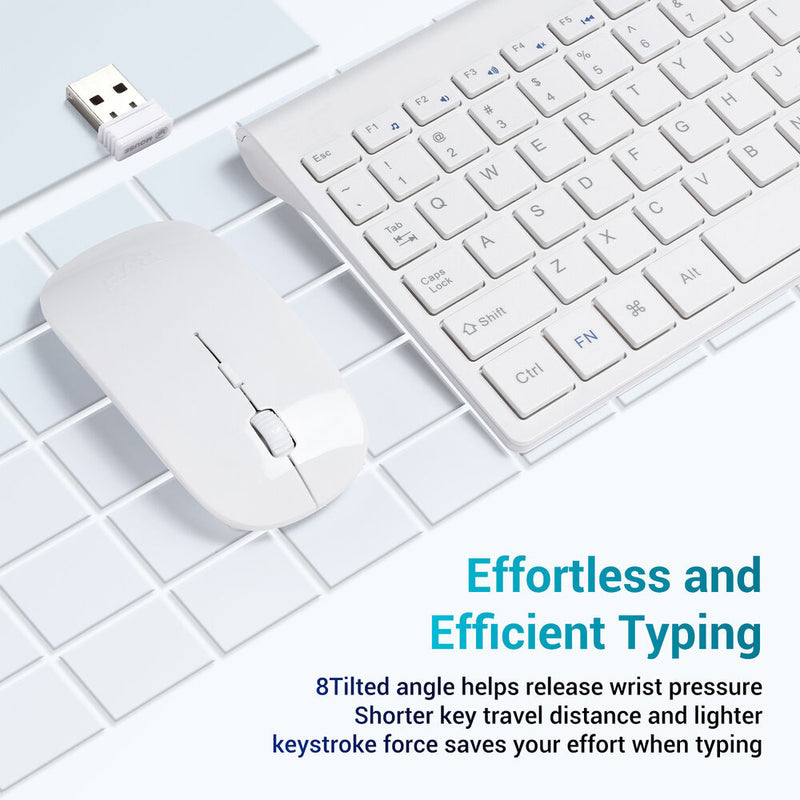 RVP+ Wireless Ultra Slim Keyboard and Mouse Combo (White)