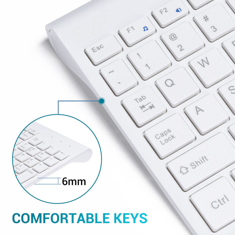 RVP+ Wireless Ultra Slim Keyboard and Mouse Combo (White)