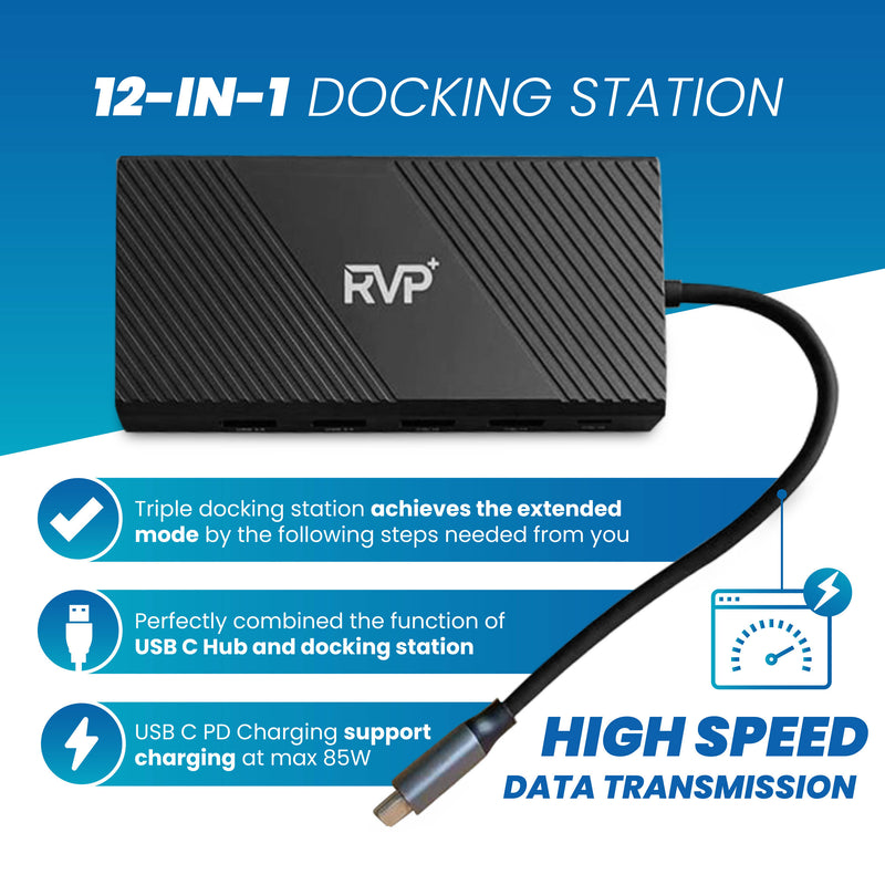 RVP+ RVP-MCY93 12-in-1 USB-C 3.1 Gen 1 Docking Station