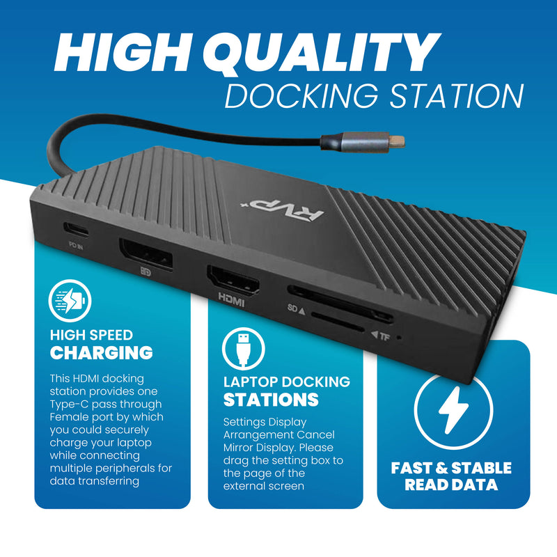 RVP+ RVP-MCY93 12-in-1 USB-C 3.1 Gen 1 Docking Station