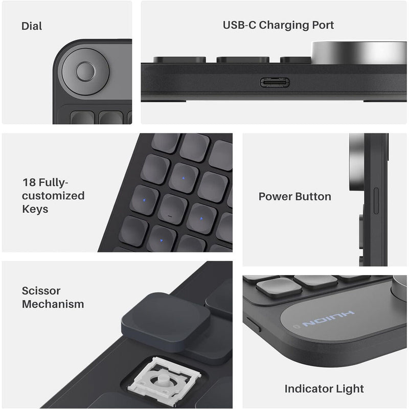 Huion Keydial mini K20 Wireless Bluetooth Controller