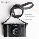 Evergreen Cases Minimalist Leather Camera Strap (Black, 38")