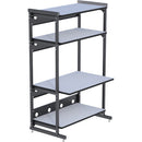 Kendall Howard Configured 4-Post 3 Shelf LAN Rack (48")