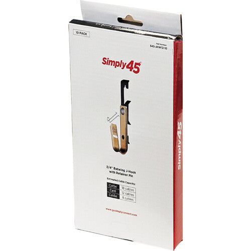 Simply45 3/4" Batwing J-Hook with Retainer Pin (100-Pack)