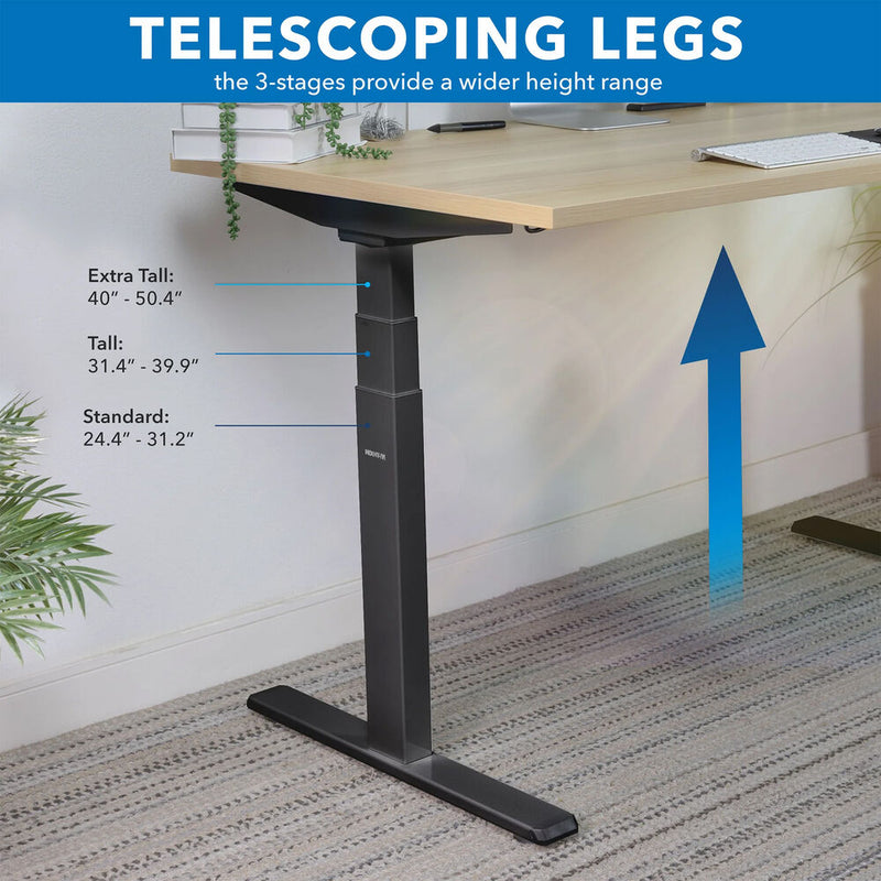 Mount-It! Dual-Motor Three-Sage Electric Standing Desk Frame (Black)