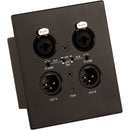 MuxLab Dante 2-Channel XLR Wall Plate (Black)