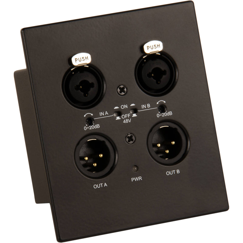 MuxLab Dante 2-Channel XLR Wall Plate (Black)