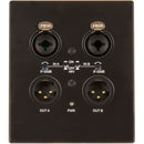 MuxLab Dante 2-Channel XLR Wall Plate (Black)