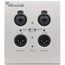 MuxLab Dante 2-Channel XLR Wall Plate (White)