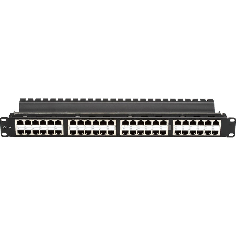 Black Box 48-Port Cat 6 Feed-Through High-Density Shielded Patch Panel (1U)