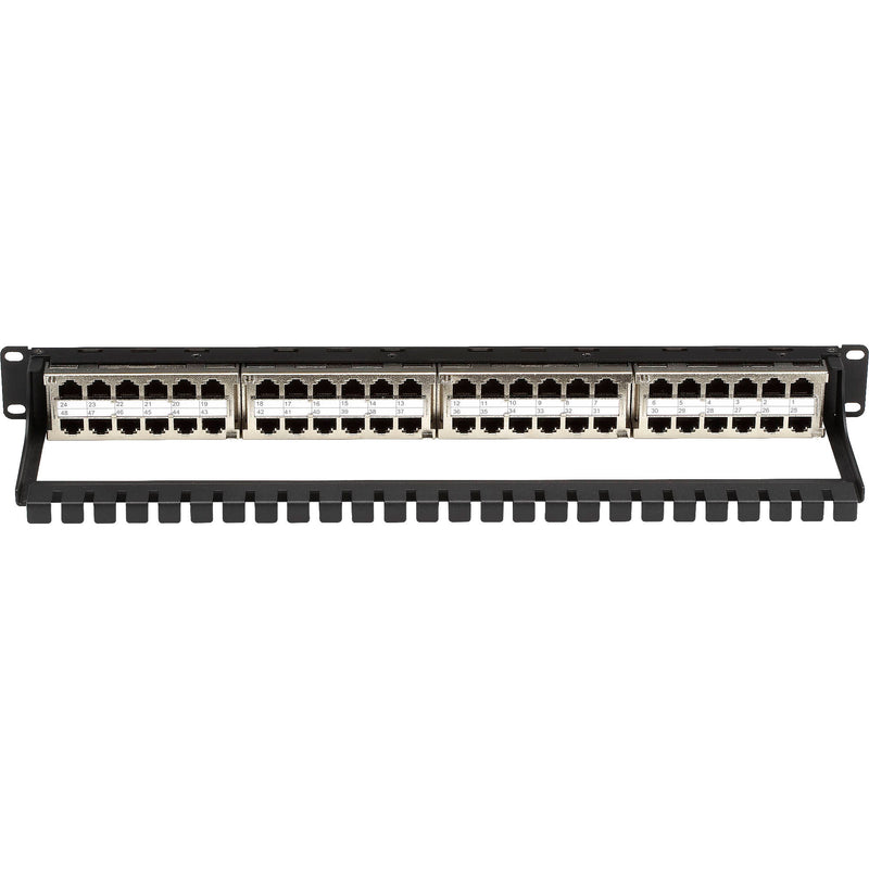 Black Box 48-Port Cat 6 Feed-Through High-Density Shielded Patch Panel (1U)