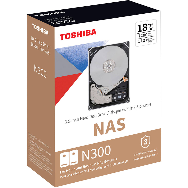 Toshiba 18TB N300 7200 rpm SATA III 3.5" Internal NAS HDD