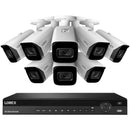 Lorex Pro Series N884A64B 16-Channel 4K UHD NVR with 4TB HDD with Eight LNB9252B Bullet Cameras (White)