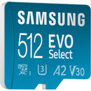Samsung 512GB EVO Select microSDXC Card with SD Adapter