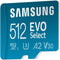 Samsung 512GB EVO Select microSDXC Card with SD Adapter