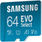 Samsung 64GB EVO Select microSDXC Card with SD Adapter