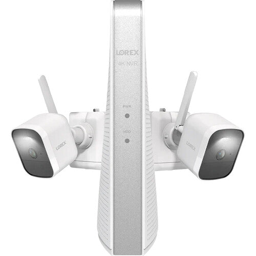 Lorex L85591-8AA2-E 6-Channel 4K UHD NVR with 1TB HDD & Two U855AA-E 4K Outdoor Battery-Operated Cameras (White)