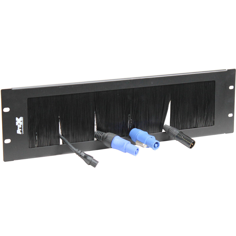 ProX T-P3BR Rack Panel Brush Cable Management Slot Strip (3 RU)