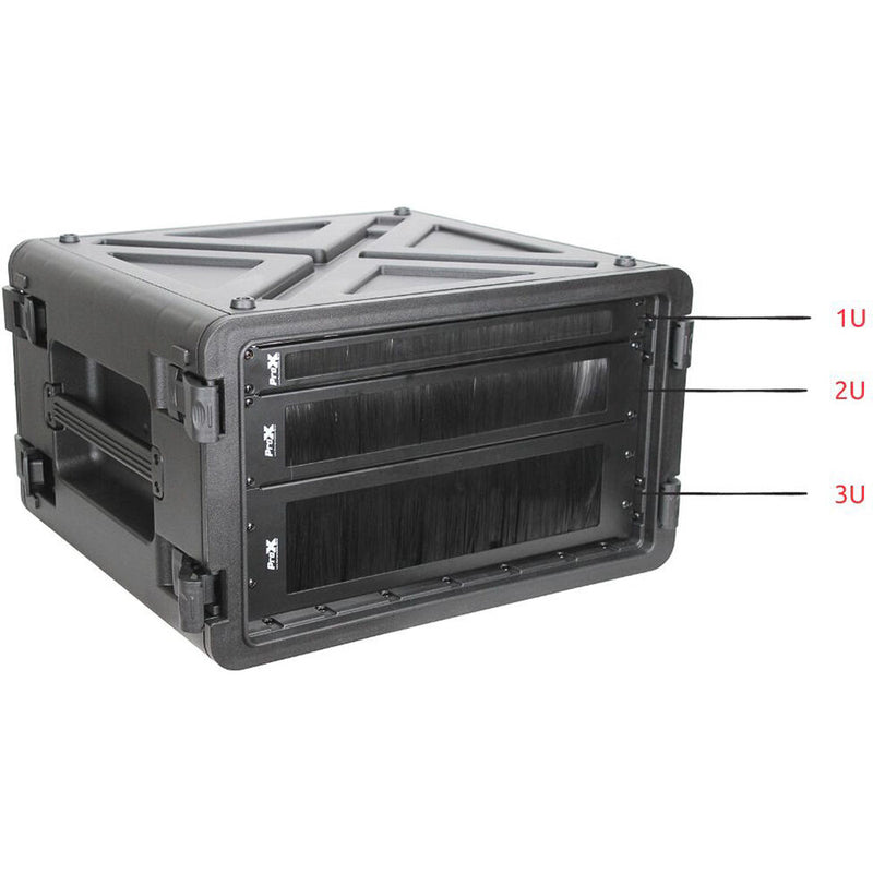 ProX T-P3BR Rack Panel Brush Cable Management Slot Strip (3 RU)