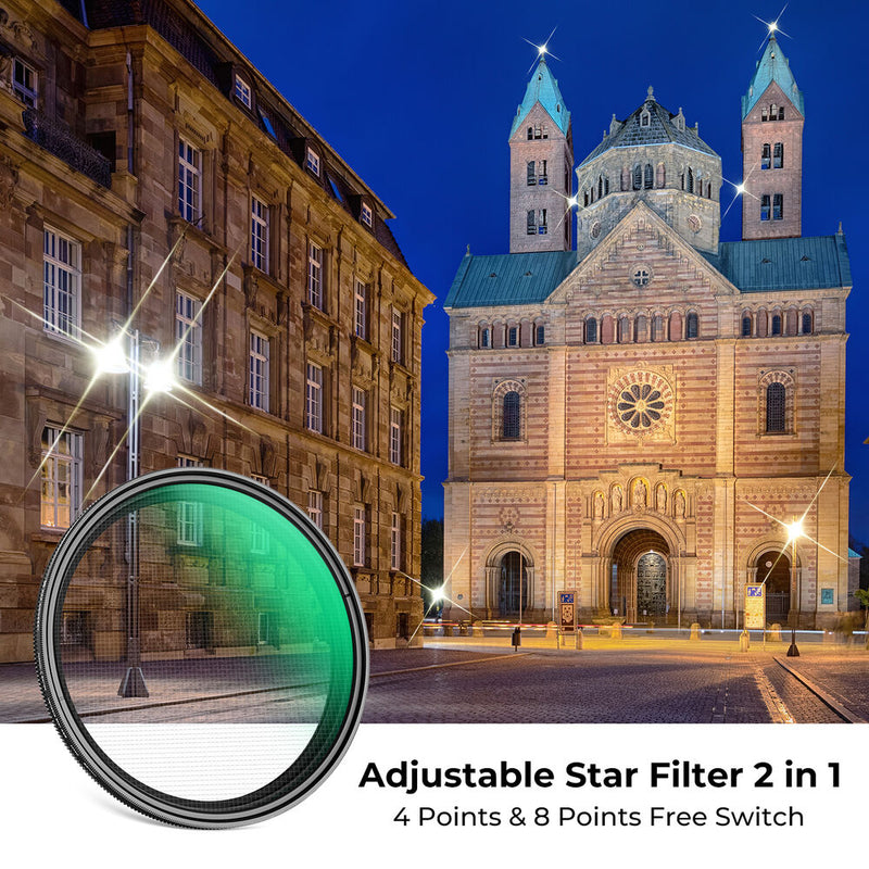 K&F Concept Nano-C Series 4 to 8-Point Variable Star Filter (62mm)