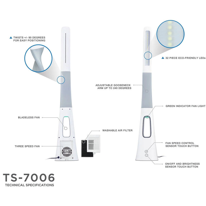 Mount-It! Turcom AirLight Ultralight LED Desk Lamp