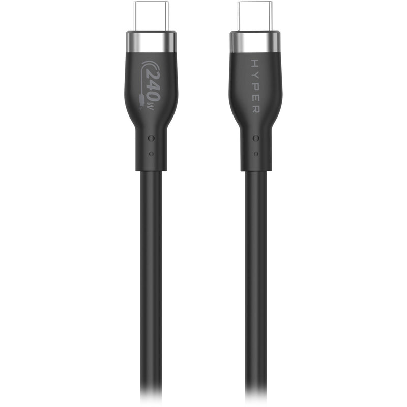 HYPER USB-C 2.0 Male Silicone 240W Charging Cable (3.3', Black)