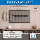 Mount-It! MI-14004 Heavy Duty Tilting TV Wall Mount for 43 to 90" Displays