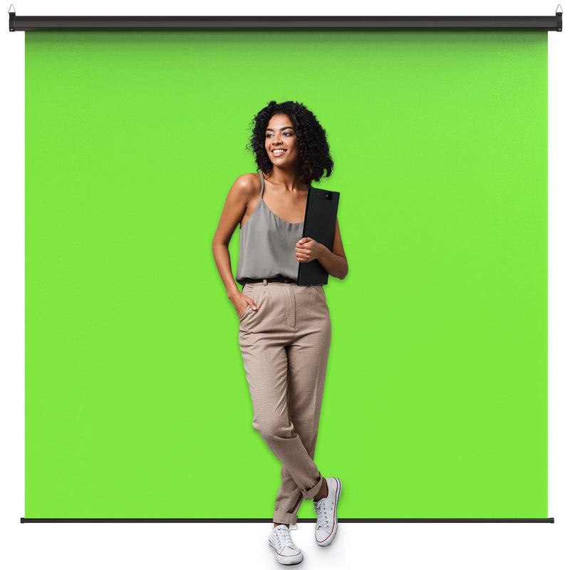 KHOMO GEAR Pull-Down Backdrop (Chroma-Key Green, 84 x 84")