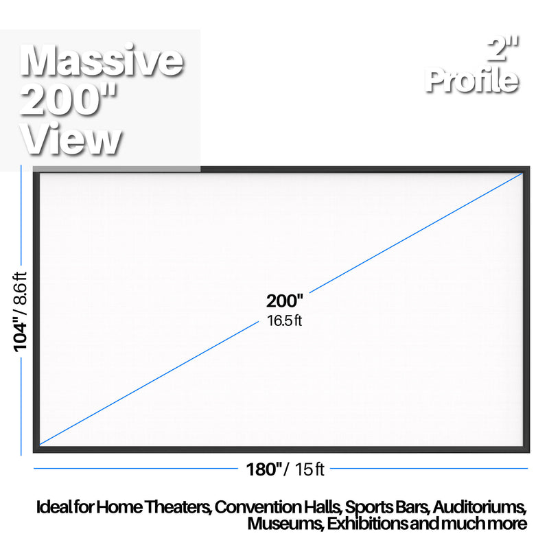 KHOMO GEAR GER-1273 98 x 174" Fixed-Frame Projector Screen