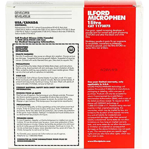 Ilford Microphen Developer Powder for Black & White Film (Makes 1L)