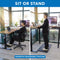Mount-It! Large Height Adjustable L-Shaped Corner Sit-Stand Desk (Rustic Brown)