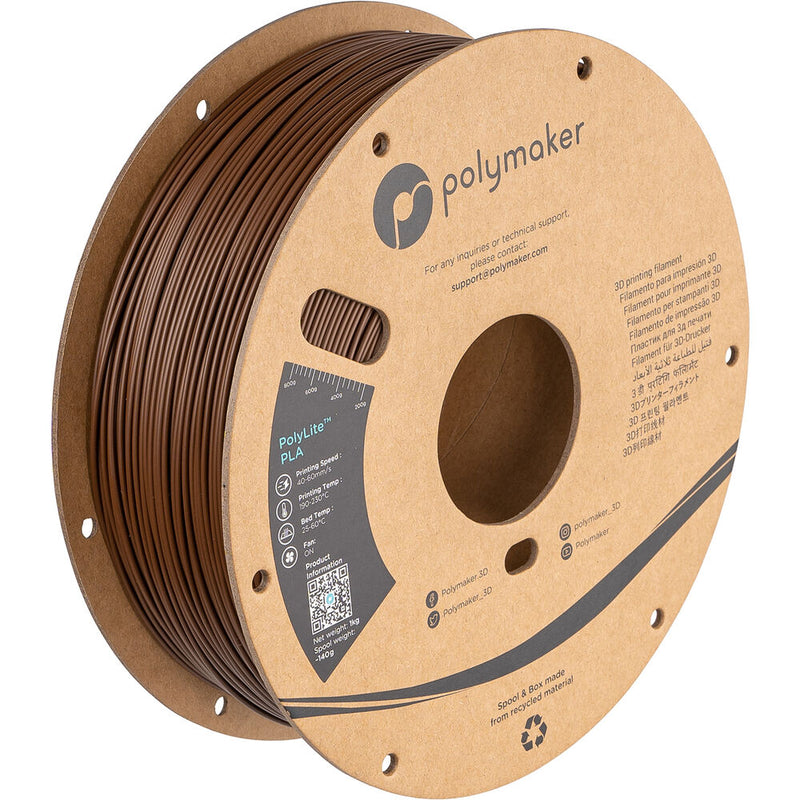 Polymaker 1.75mm PolyLite PLA Filament (1kg, Brown)
