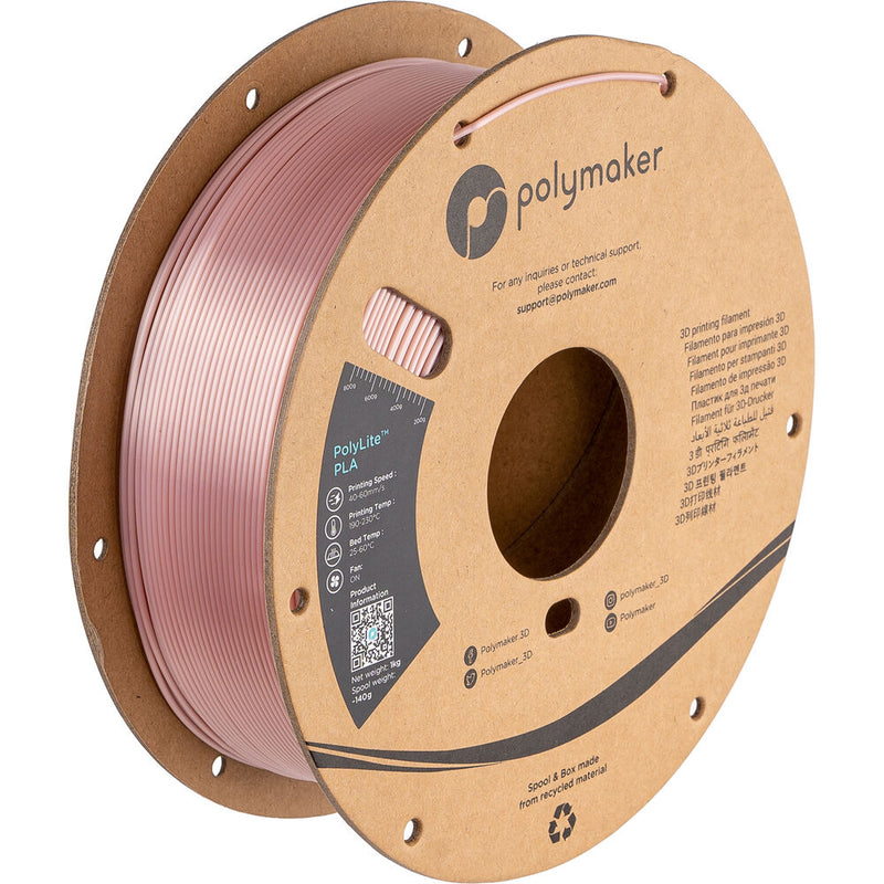 Polymaker 1.75mm PolyLite Silk PLA Filament (1kg, Silk Rose Gold)