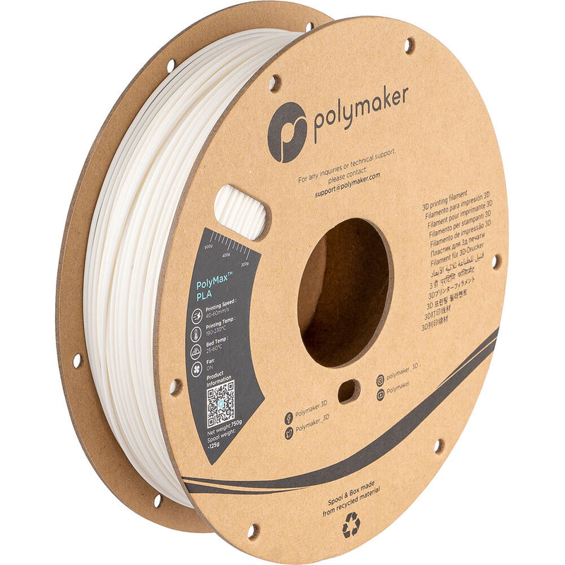 Polymaker 1.75mm PolyMax PLA Filament (750g, White)