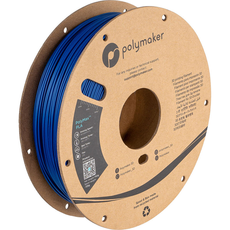 Polymaker 1.75mm PolyMax PLA Filament (750g, Blue)