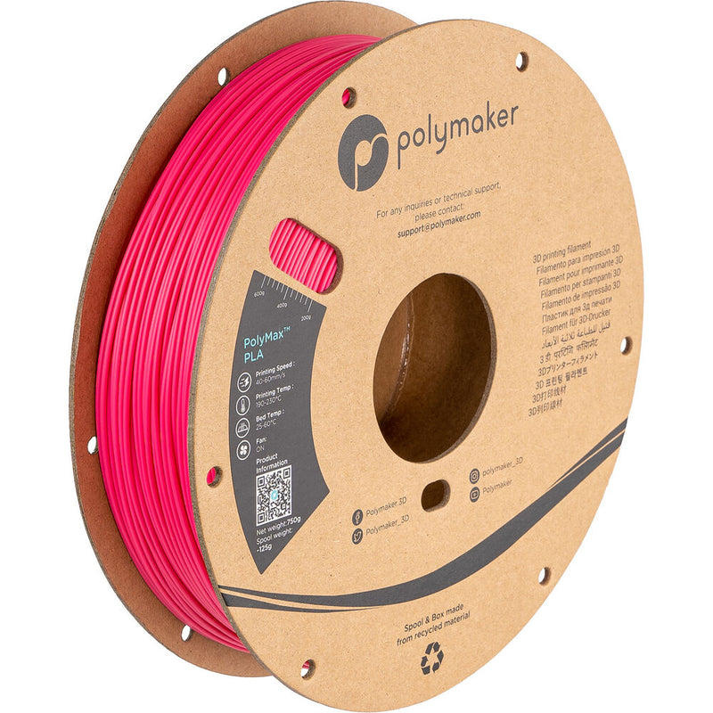 Polymaker 1.75mm PolyMax PLA Filament (750g, Pink)