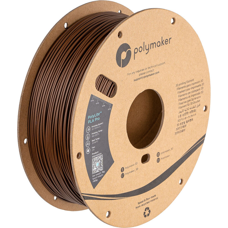 Polymaker 1.75mm PolyLite PLA Pro Filament (1kg, Brown)