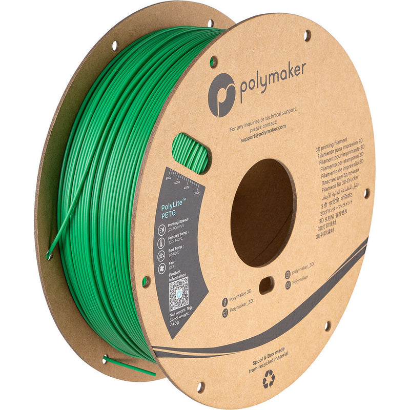 Polymaker 1.75mm PolyLite PETG Filament(1kg, Green)