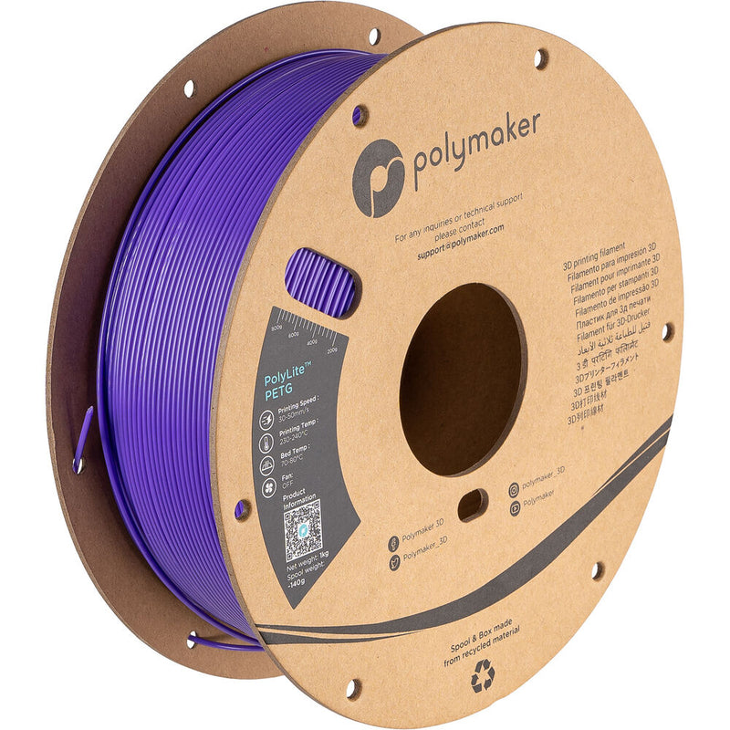 Polymaker 1.75mm PolyLite PETG Filament(1kg, Purple)