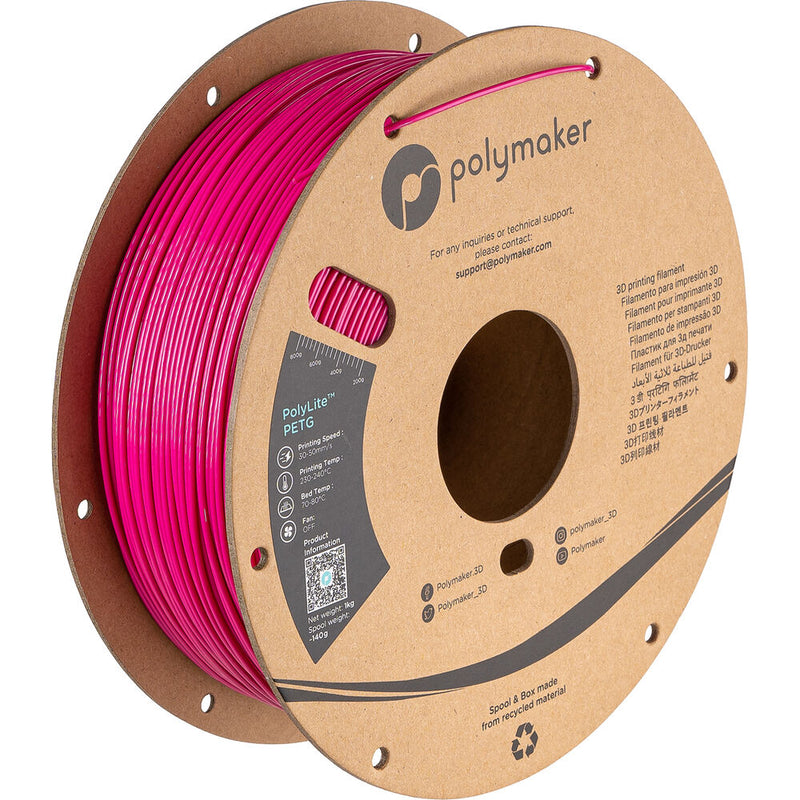 Polymaker 1.75mm PolyLite PETG Filament(1kg, Magenta)