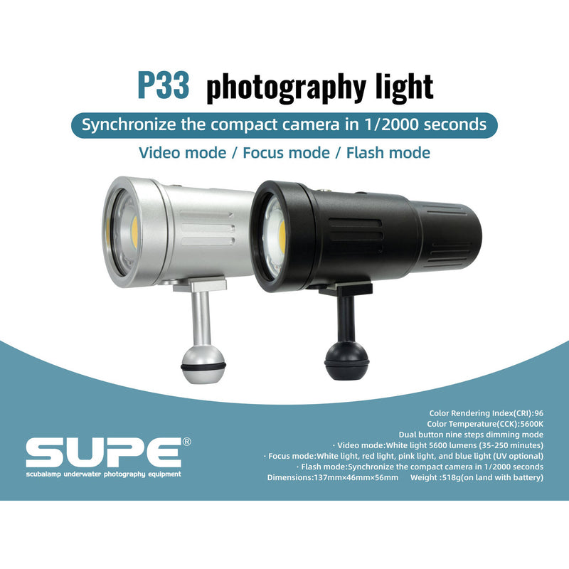 Scubalamp P33 Compact Focus Light (Black)