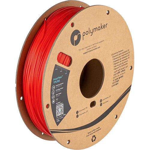 Polymaker 2.85mm PolyFlex TPU95 Filament (750g, Red)