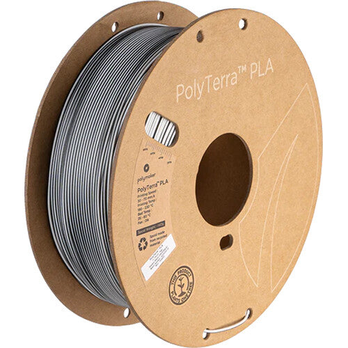 Polymaker 1.75mm PolyTerra Dual PLA Filament (1kg, Shadow Black (White / Black))