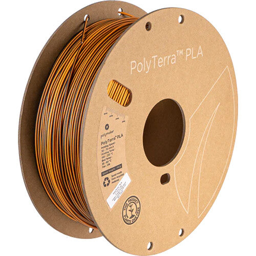 Polymaker 1.75mm PolyTerra Dual PLA Filament (1kg, Shadow Orange (Orange / Black))